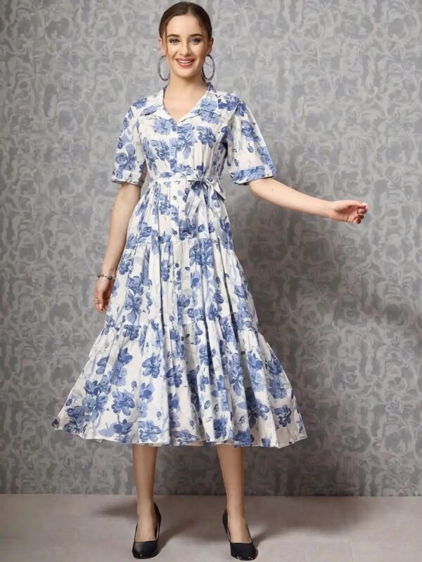 FLORAL WHITE BLUE