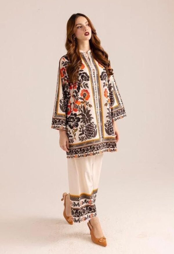 Women’s Floral Printed Kurta & Straight Pants Set {Pakistani style co-ord-set)